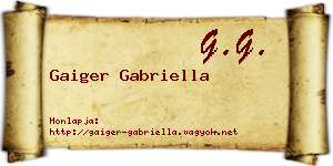 Gaiger Gabriella névjegykártya